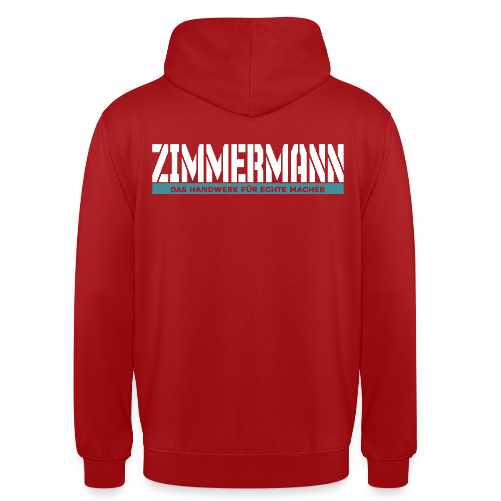 Unisex Hoodie HW-300 | MACHER "Zimmermann" Rot Unisex Hoodie {{ color }}