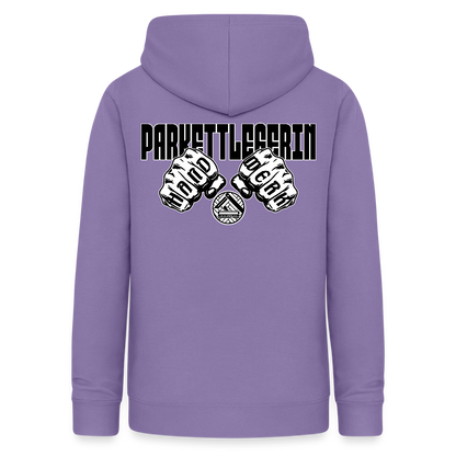 Frauen Hoodie "Parkettlegerin (beidseitig beruckt) Lavendel Frauen Hoodie {{ color }}