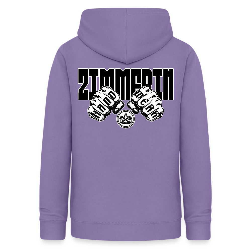 Frauen Hoodie "Zimmerin" (beidseitig beruckt) Lavendel Frauen Hoodie {{ color }}