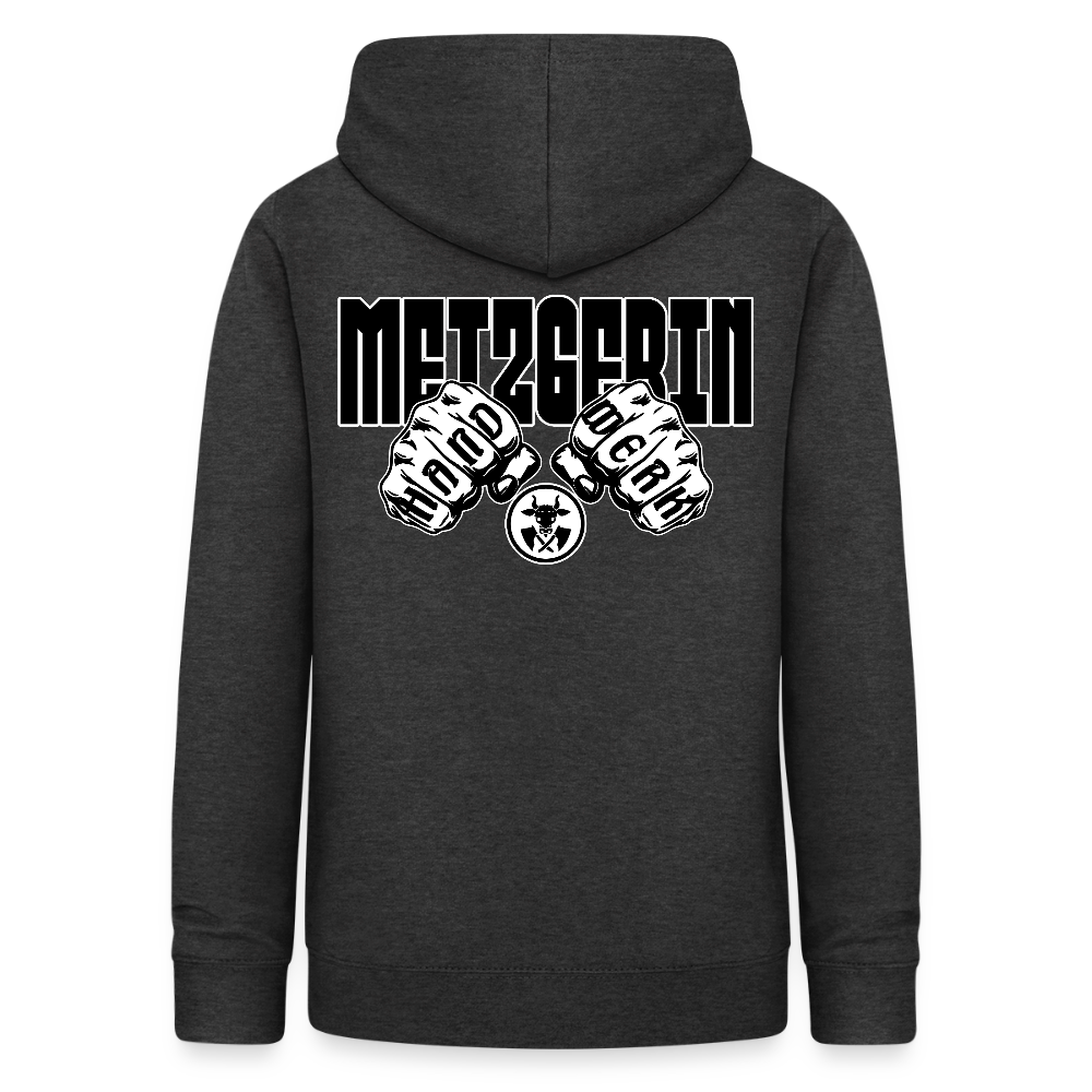 Frauen Hoodie "Metzgerin" (beidseitig beruckt) Anthrazit Frauen Hoodie {{ color }}