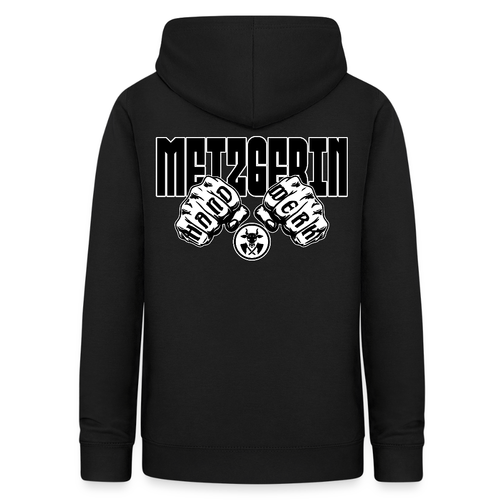 Frauen Hoodie "Metzgerin" (beidseitig beruckt) Schwarz Frauen Hoodie {{ color }}