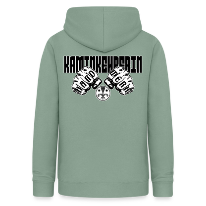 Frauen Hoodie "Kaminkehrerin" (beidseitig beruckt) Graugrün Frauen Hoodie {{ color }}