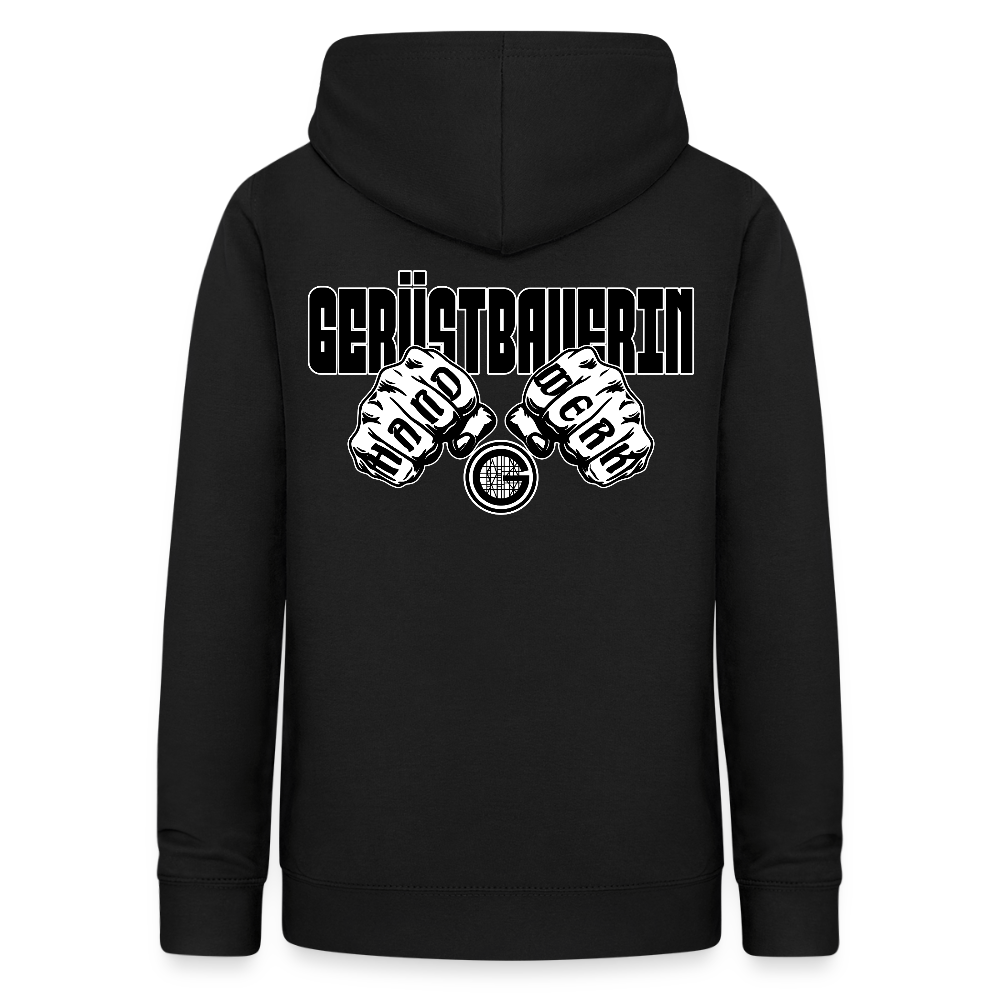 Frauen Hoodie "Gerüstbauerin" (beidseitig beruckt) Schwarz Frauen Hoodie {{ color }}