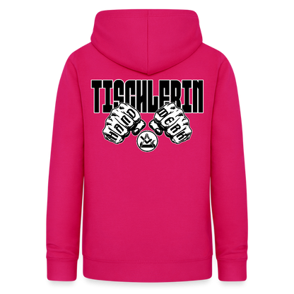 Frauen Hoodie "Tischlerin" (beidseitig beruckt) dunkles Pink Frauen Hoodie {{ color }}