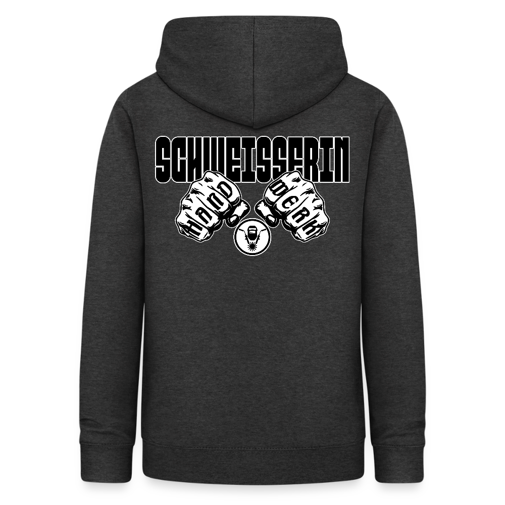 Frauen Hoodie "Schweisserin" (beidseitig beruckt) Anthrazit Frauen Hoodie {{ color }}