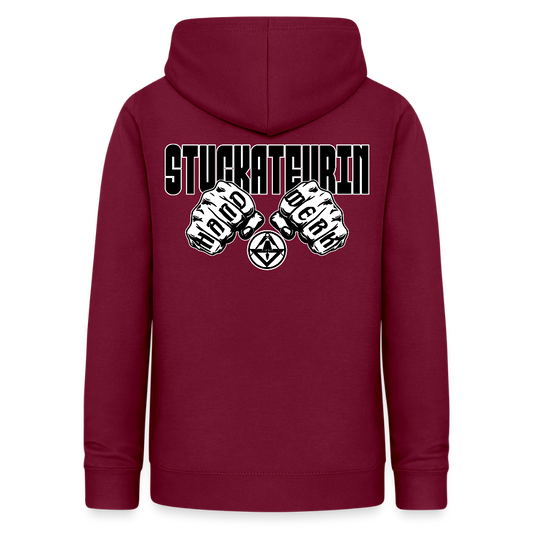 Frauen Hoodie "Stuckateurin" (beidseitig beruckt) Bordeaux Frauen Hoodie {{ color }}