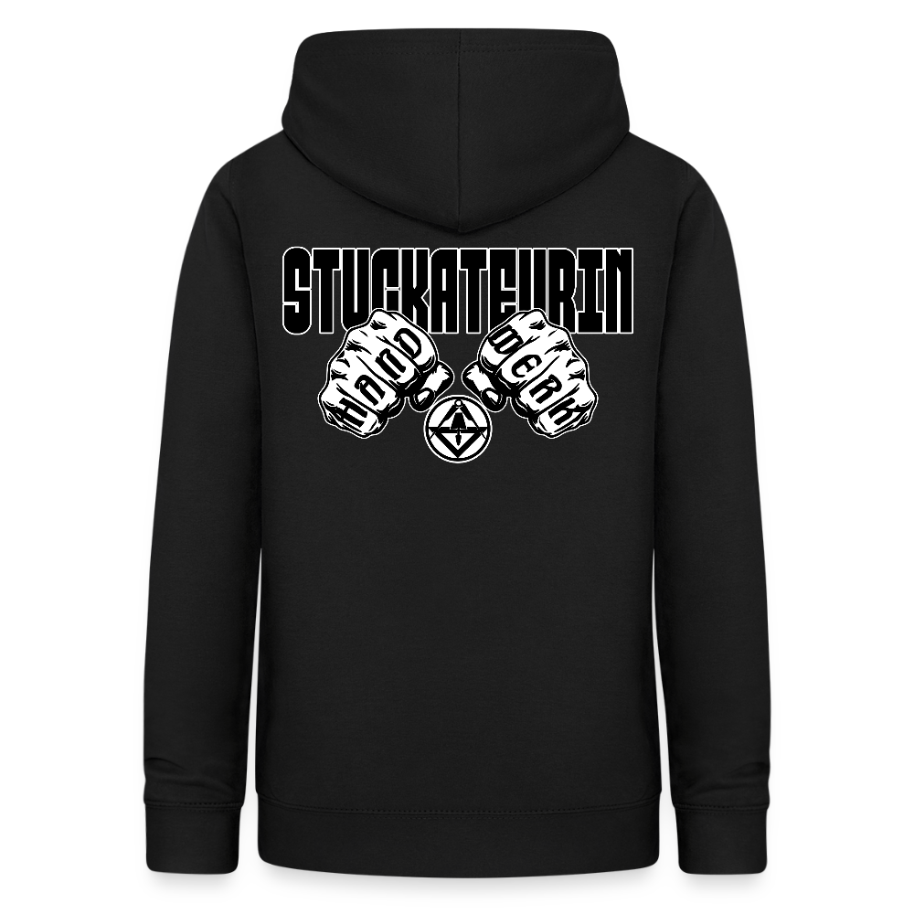 Frauen Hoodie "Stuckateurin" (beidseitig beruckt) Schwarz Frauen Hoodie {{ color }}