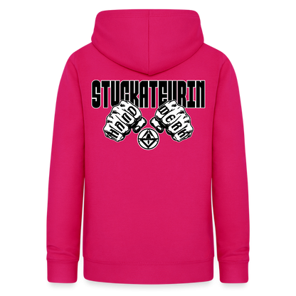Frauen Hoodie "Stuckateurin" (beidseitig beruckt) dunkles Pink Frauen Hoodie {{ color }}