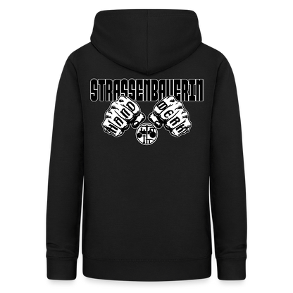 Frauen Hoodie "Strassenbauerin" (beidseitig beruckt) Schwarz Frauen Hoodie {{ color }}