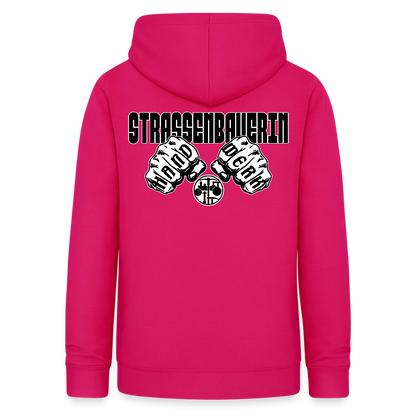 Frauen Hoodie "Strassenbauerin" (beidseitig beruckt) dunkles Pink Frauen Hoodie {{ color }}