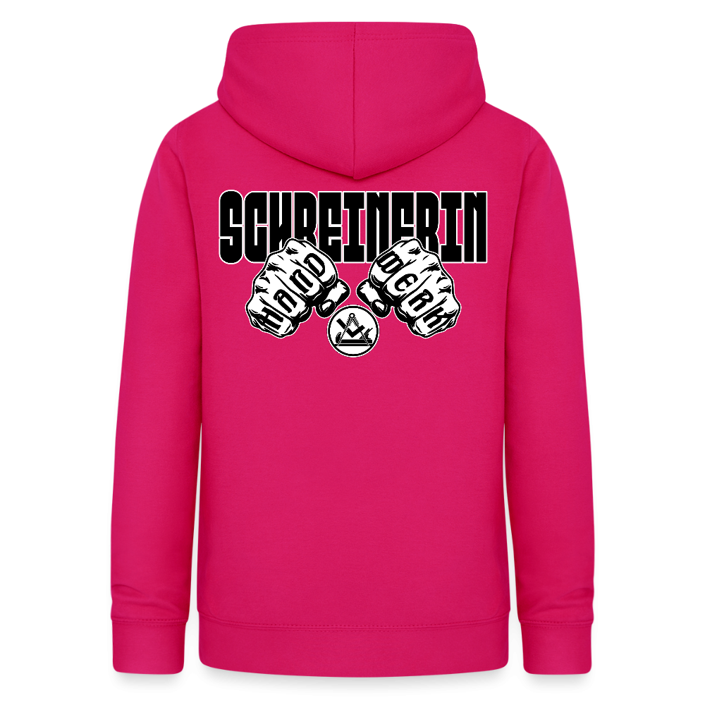Frauen Hoodie "Schreinerin" (beidseitig beruckt) dunkles Pink Frauen Hoodie {{ color }}