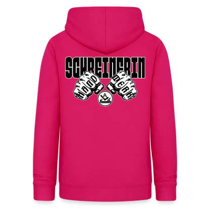 Frauen Hoodie "Schreinerin" (beidseitig beruckt) dunkles Pink Frauen Hoodie {{ color }}