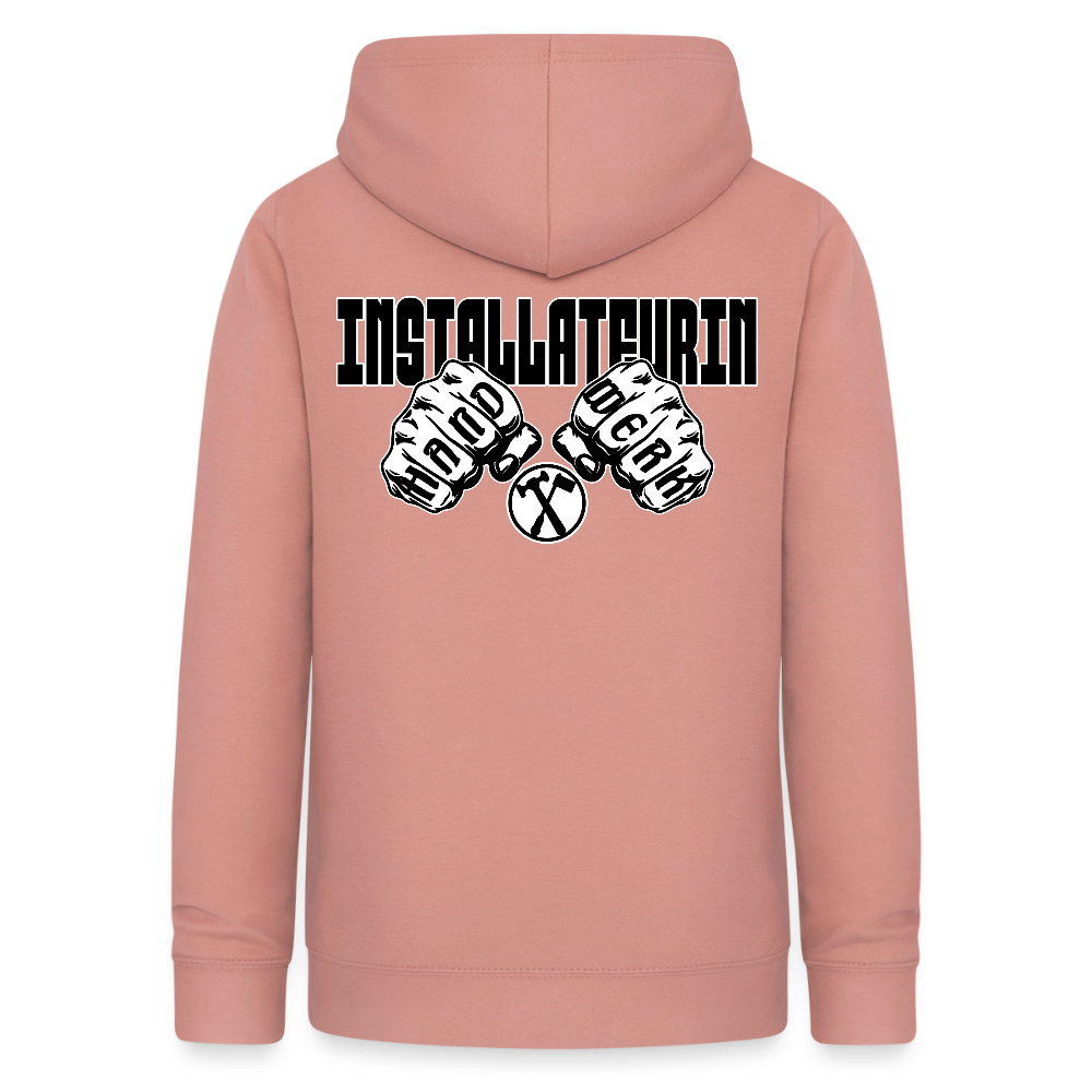 Frauen Hoodie "Installateurin" (beidseitig beruckt) Altrosa Frauen Hoodie {{ color }}
