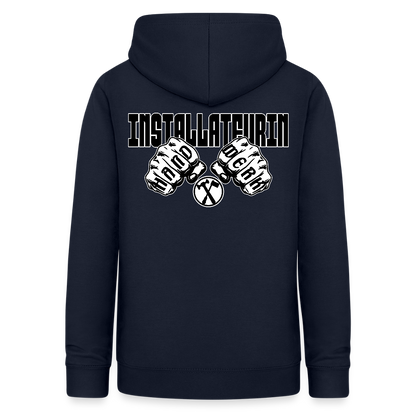 Frauen Hoodie "Installateurin" (beidseitig beruckt) Navy Frauen Hoodie {{ color }}