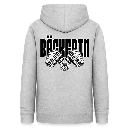 Frauen Hoodie "Bäckerin" (beidseitig beruckt) Hellgrau meliert Frauen Hoodie {{ color }}