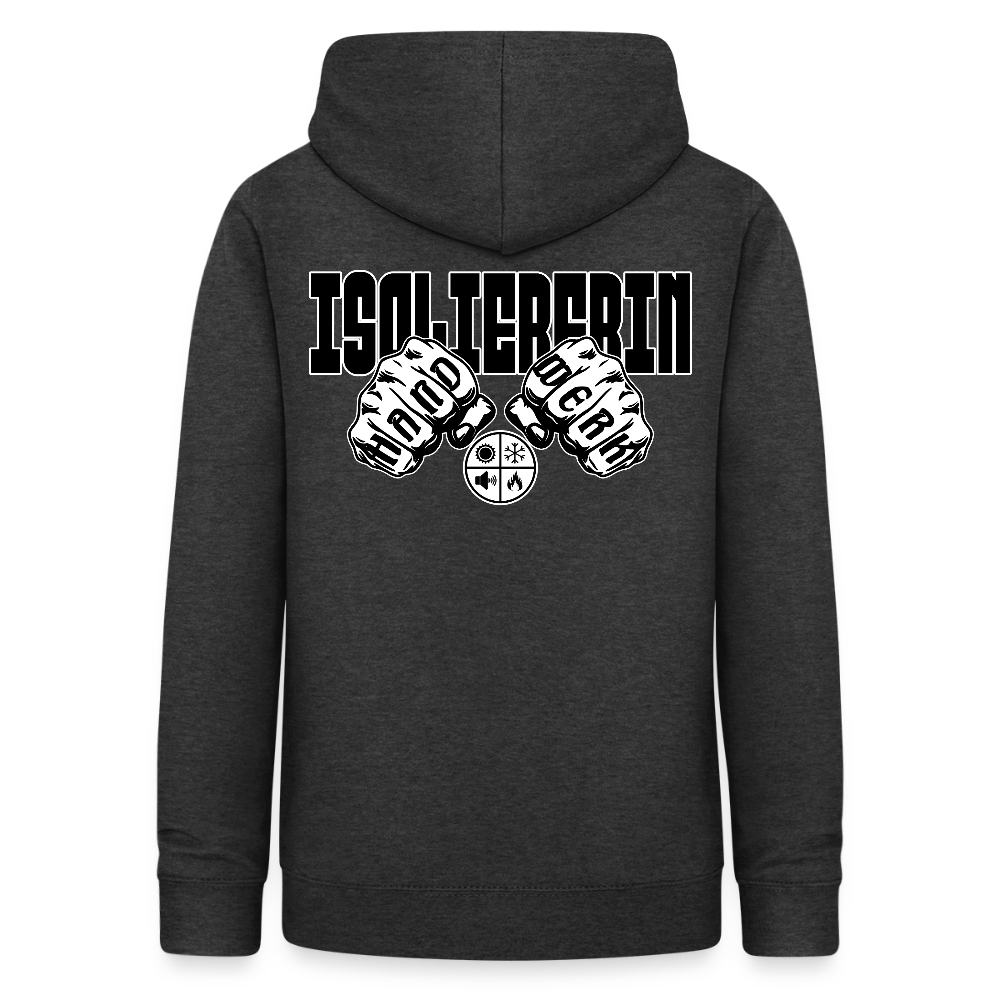 Frauen Hoodie "Isoliererin" (beidseitig beruckt) Anthrazit Frauen Hoodie {{ color }}