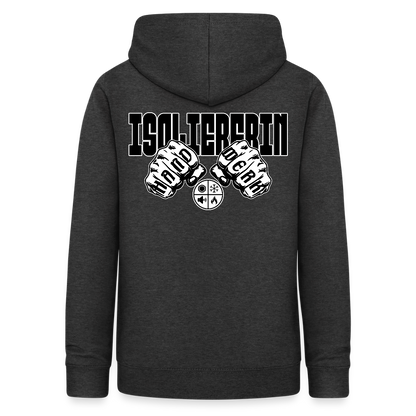 Frauen Hoodie "Isoliererin" (beidseitig beruckt) Anthrazit Frauen Hoodie {{ color }}