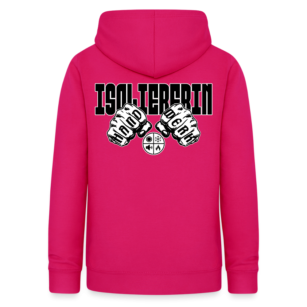 Frauen Hoodie "Isoliererin" (beidseitig beruckt) dunkles Pink Frauen Hoodie {{ color }}