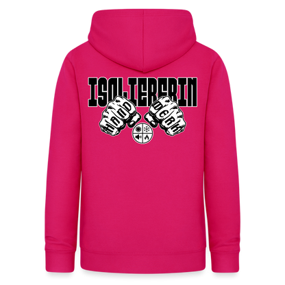 Frauen Hoodie "Isoliererin" (beidseitig beruckt) dunkles Pink Frauen Hoodie {{ color }}