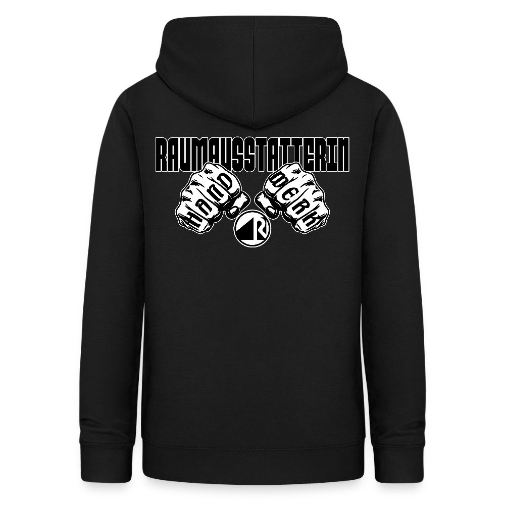 Frauen Hoodie "Raumausstatterin" (beidseitig beruckt) Schwarz Frauen Hoodie {{ color }}