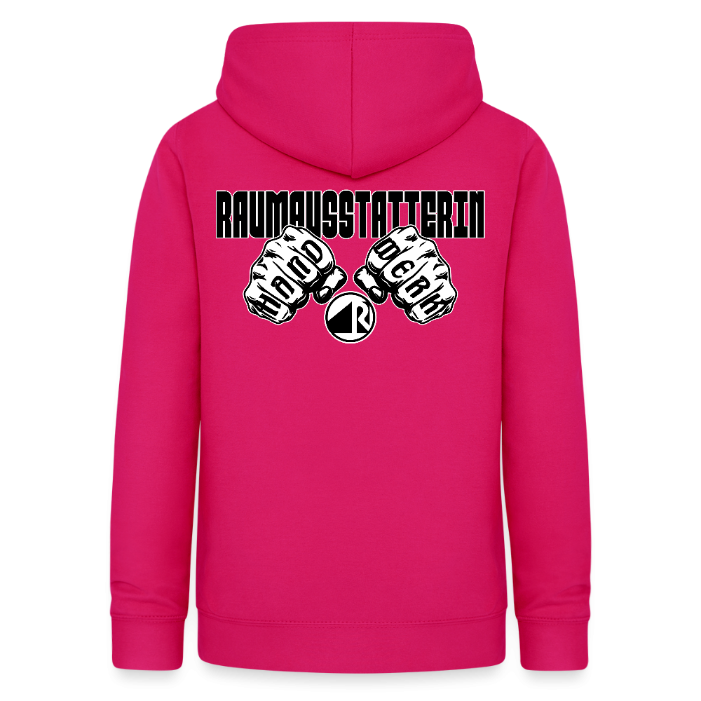 Frauen Hoodie "Raumausstatterin" (beidseitig beruckt) dunkles Pink Frauen Hoodie {{ color }}