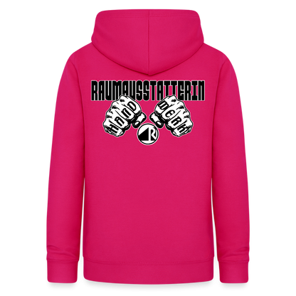 Frauen Hoodie "Raumausstatterin" (beidseitig beruckt) dunkles Pink Frauen Hoodie {{ color }}