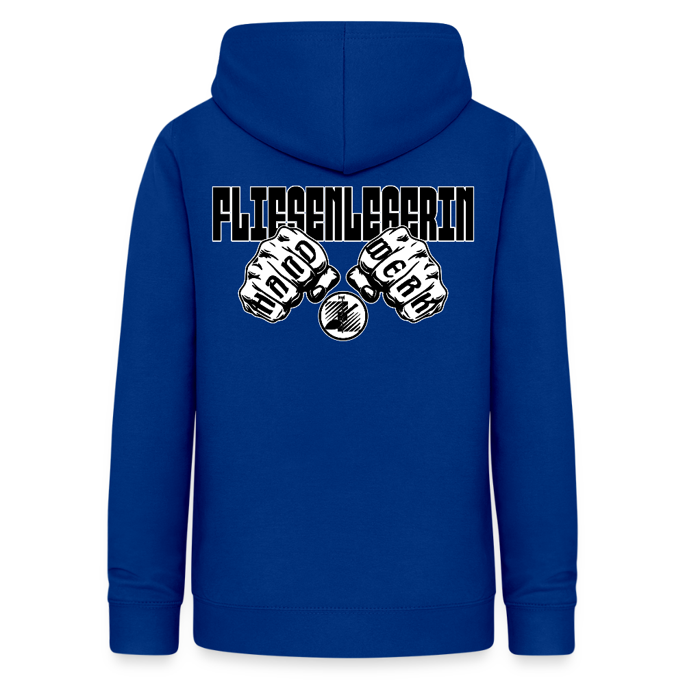 Frauen Hoodie "Fliesenlegerin" (beidseitig beruckt) Royalblau Frauen Hoodie {{ color }}