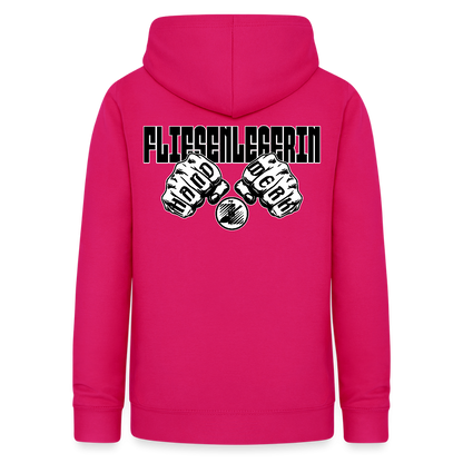 Frauen Hoodie "Fliesenlegerin" (beidseitig beruckt) dunkles Pink Frauen Hoodie {{ color }}