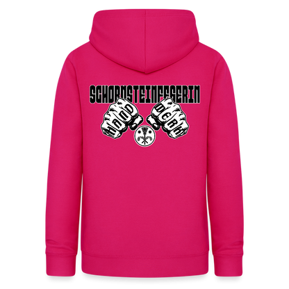 Frauen Hoodie "Schornsteinfegerin" (beidseitig beruckt) dunkles Pink Frauen Hoodie {{ color }}
