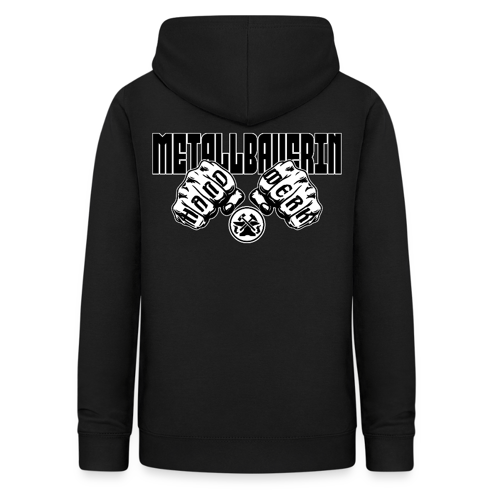 Frauen Hoodie "Metallbauerin" (beidseitig beruckt) Schwarz Frauen Hoodie {{ color }}