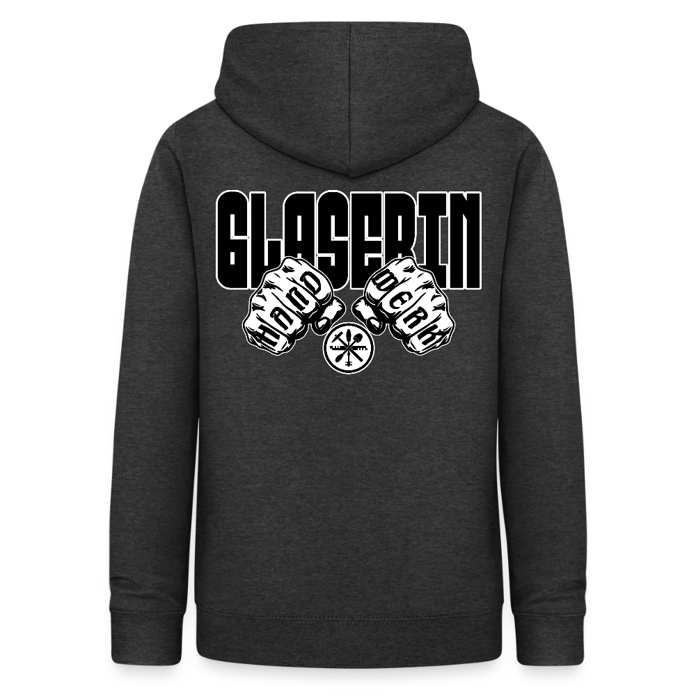 Frauen Hoodie "Glaserin" (beidseitig beruckt) Anthrazit Frauen Hoodie {{ color }}