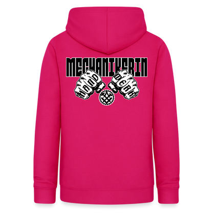 Frauen Hoodie "Mechanikerin" (beidseitig beruckt) dunkles Pink Frauen Hoodie {{ color }}
