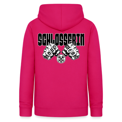 Frauen Hoodie "Schlosserin" (beidseitig beruckt) dunkles Pink Frauen Hoodie {{ color }}