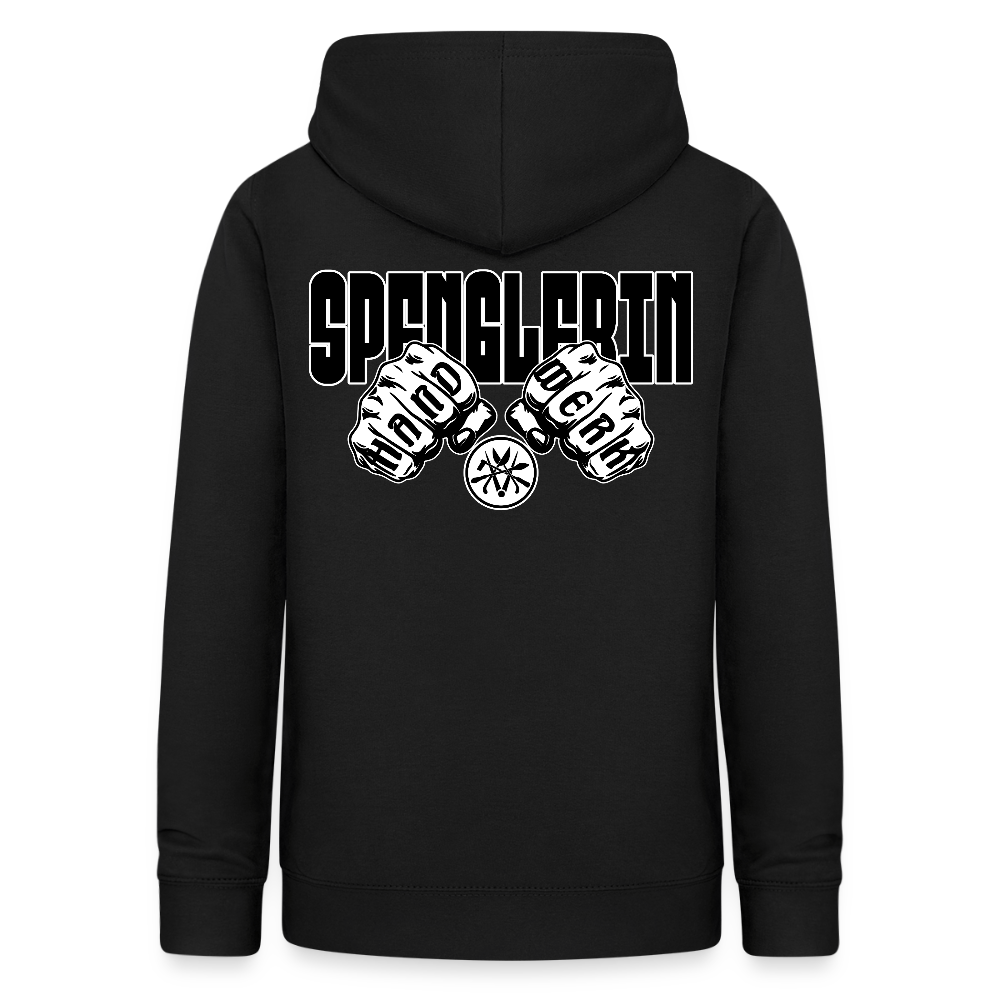 Frauen Hoodie "Spenglerin" (beidseitig beruckt) Schwarz Frauen Hoodie {{ color }}