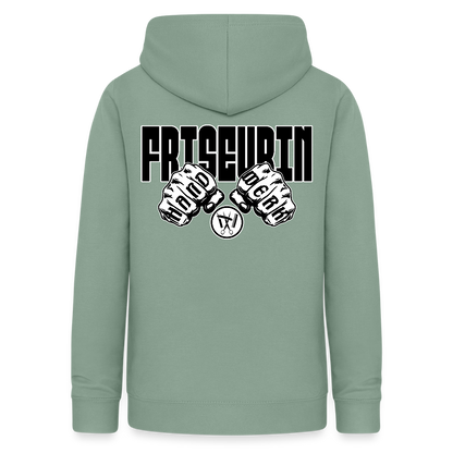 Frauen Hoodie "Friseurin" (beidseitig beruckt) Graugrün Frauen Hoodie {{ color }}