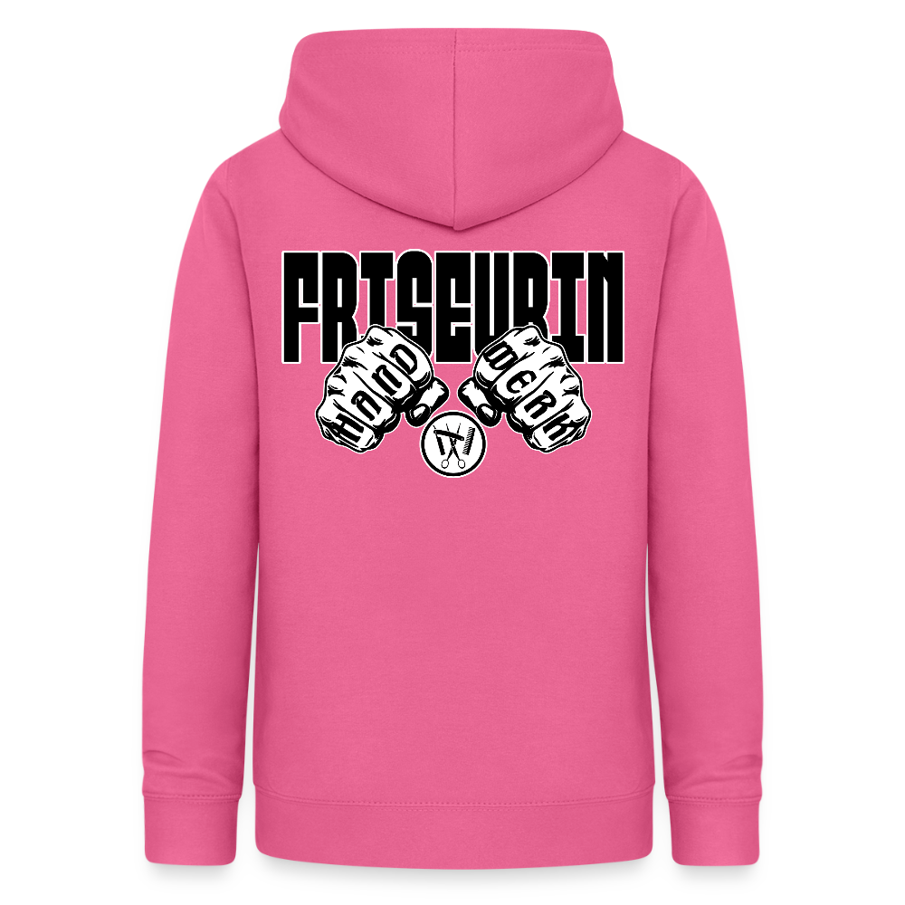 Frauen Hoodie "Friseurin" (beidseitig beruckt) Pink Frauen Hoodie {{ color }}