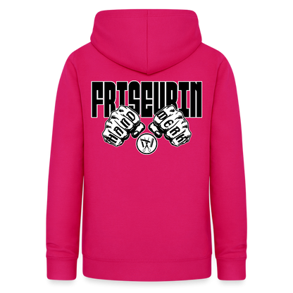 Frauen Hoodie "Friseurin" (beidseitig beruckt) dunkles Pink Frauen Hoodie {{ color }}
