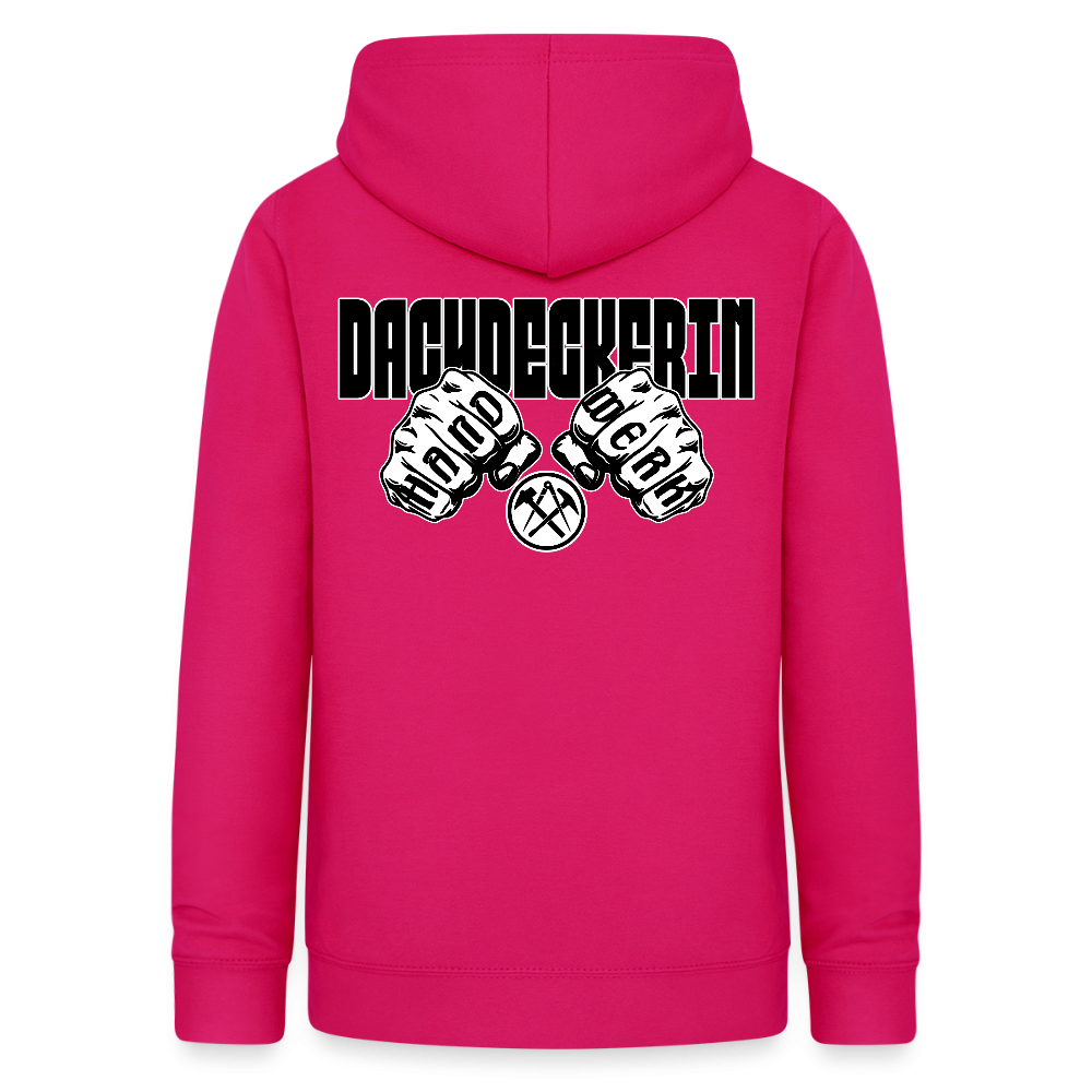 Frauen Hoodie "Dachdeckerin" (beidseitig beruckt) dunkles Pink Frauen Hoodie {{ color }}