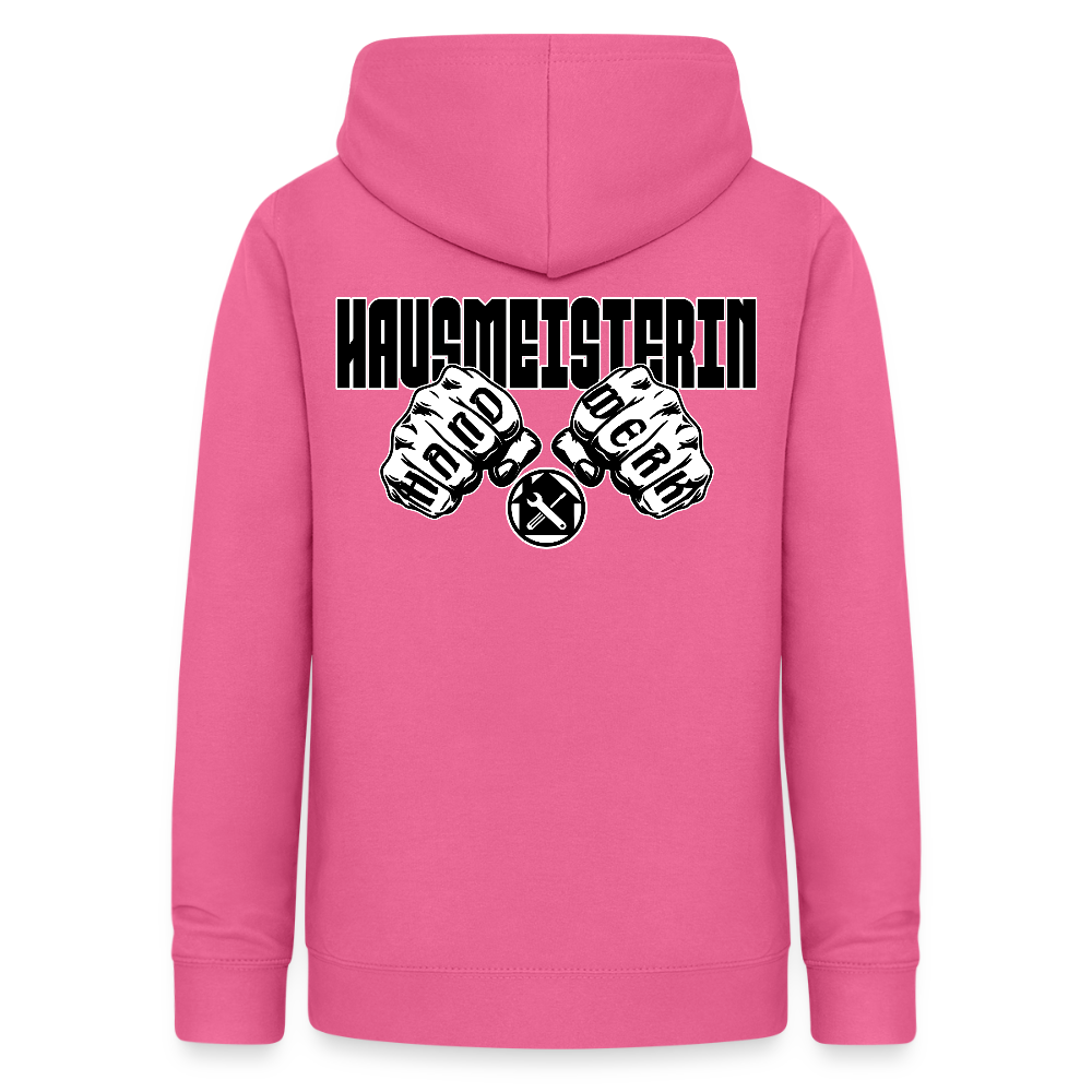 Frauen Hoodie "Hausmeisterin" (beidseitig beruckt) Pink Frauen Hoodie {{ color }}