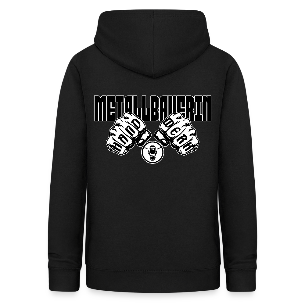 Frauen Hoodie "Metallbauerin" (beidseitig beruckt) Schwarz Frauen Hoodie {{ color }}