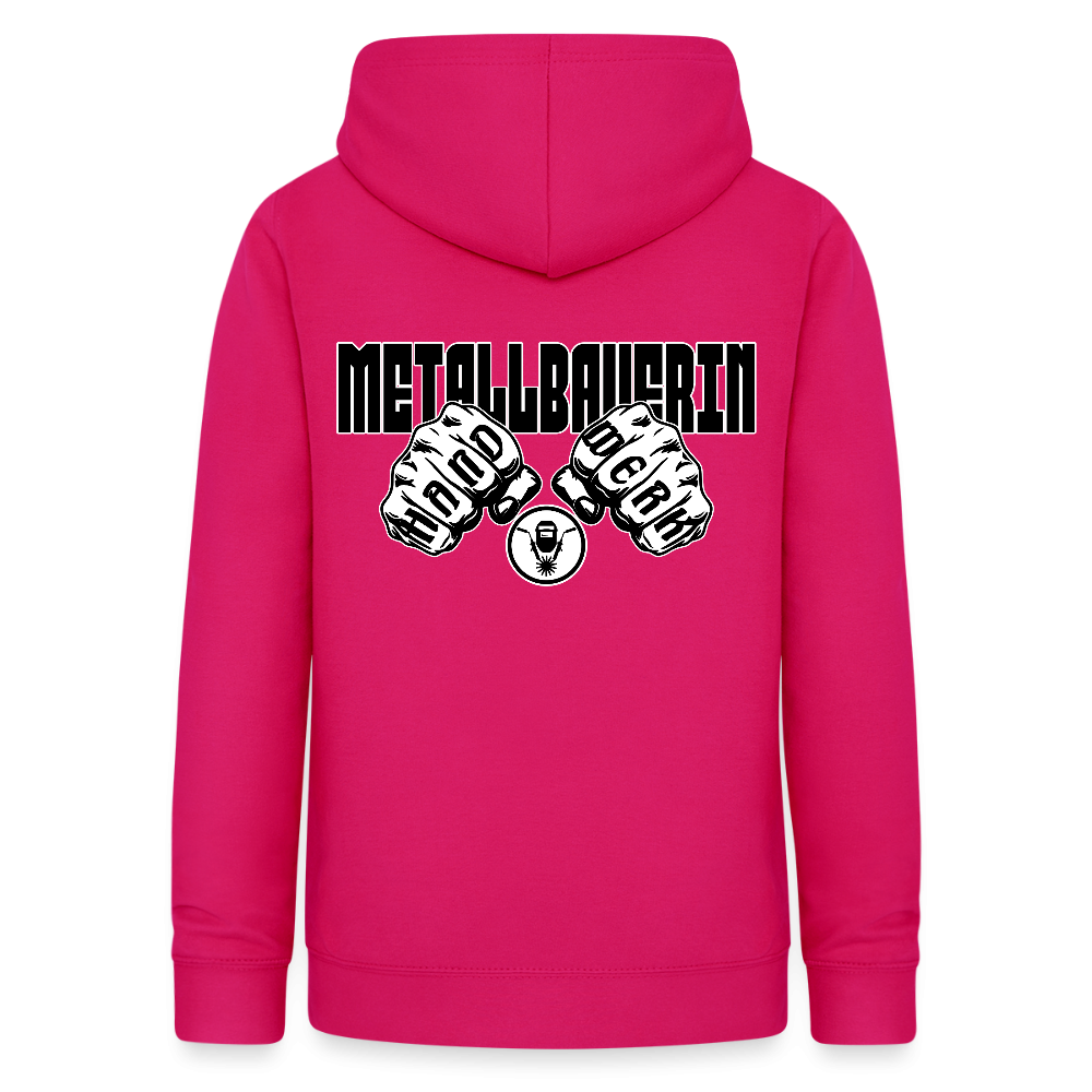 Frauen Hoodie "Metallbauerin" (beidseitig beruckt) dunkles Pink Frauen Hoodie {{ color }}