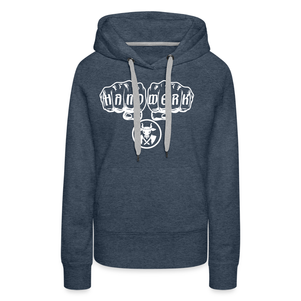Frauen Premium Hoodie "Metzger" Jeansblau Frauen Premium Hoodie {{ color }}