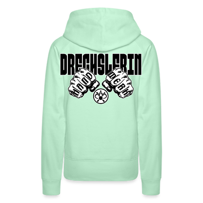 Frauen Hoodie "Drechsler" (beidseitig bedruckt) helles Mintgrün Frauen Premium Hoodie {{ color }}