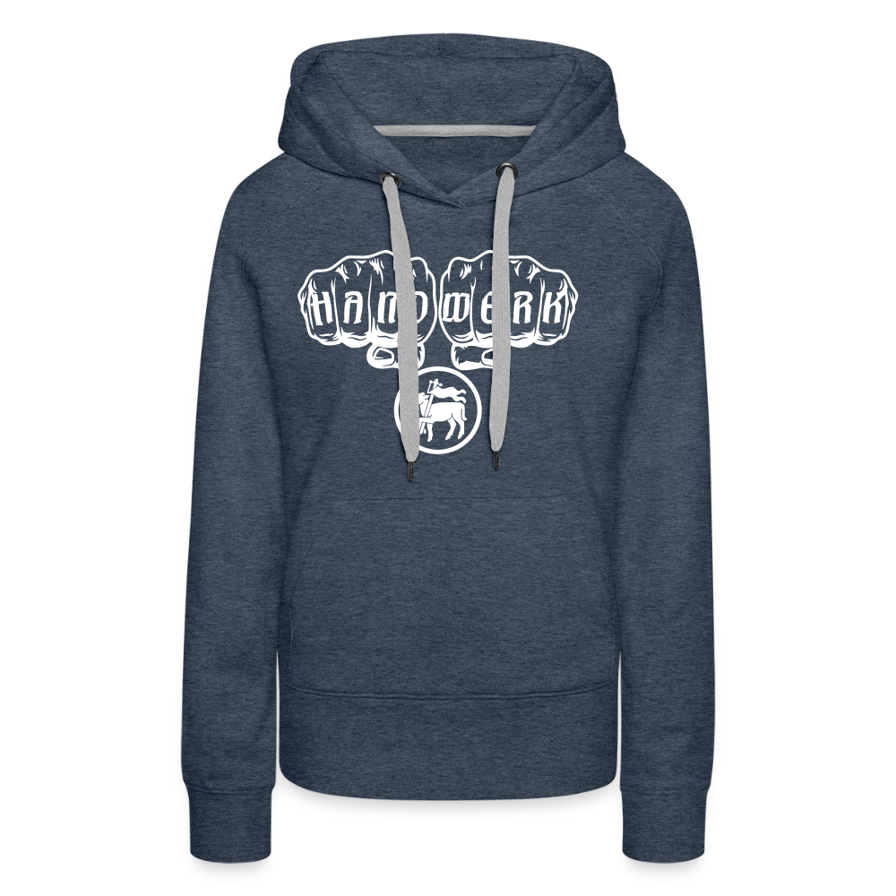Frauen Premium Hoodie "Fleischer" Jeansblau Frauen Premium Hoodie {{ color }}