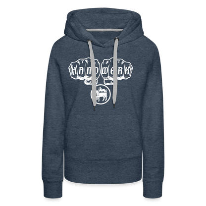 Frauen Premium Hoodie "Fleischer" Jeansblau Frauen Premium Hoodie {{ color }}