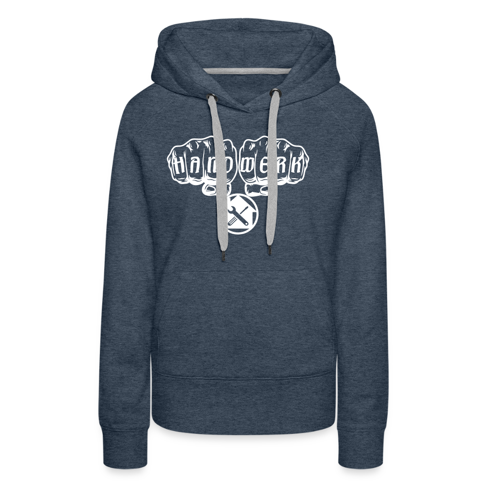 Frauen Premium Hoodie "Hausmeister" Jeansblau Frauen Premium Hoodie {{ color }}