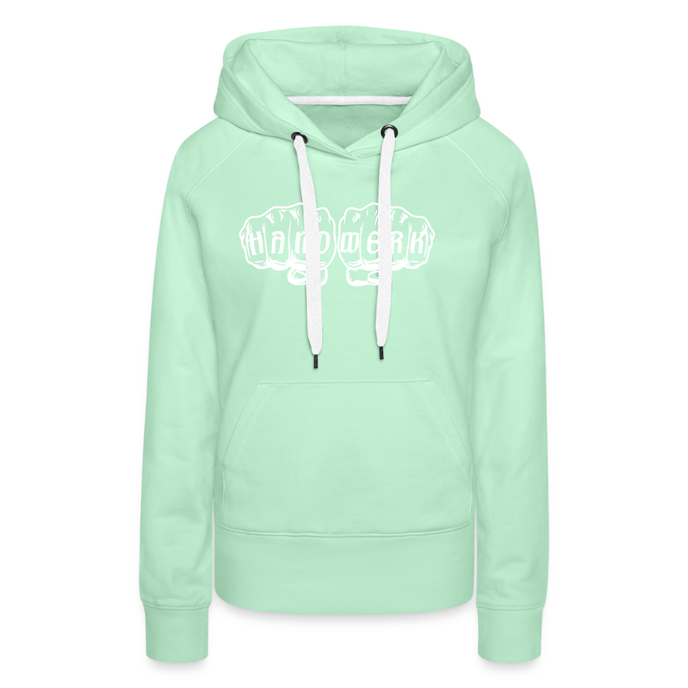 Frauen Premium Hoodie "Handwerk" helles Mintgrün Frauen Premium Hoodie {{ color }}