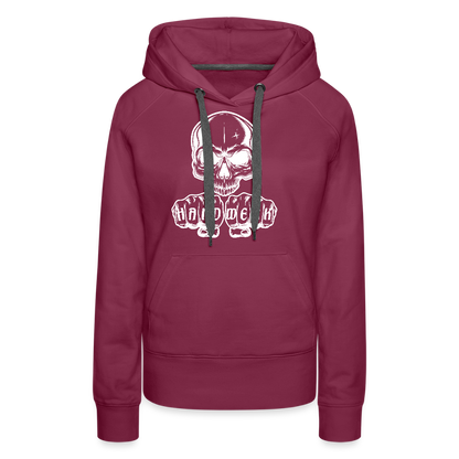 Frauen Premium Hoodie "Skull-Handwerk" Bordeaux Frauen Premium Hoodie {{ color }}