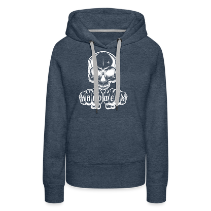 Frauen Premium Hoodie "Skull-Handwerk" Jeansblau Frauen Premium Hoodie {{ color }}