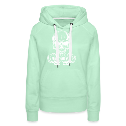 Frauen Premium Hoodie "Skull-Handwerk" helles Mintgrün Frauen Premium Hoodie {{ color }}
